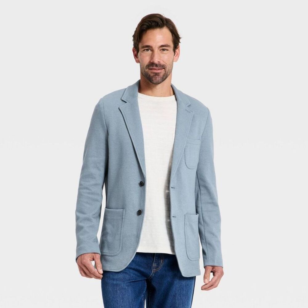 Men's Comfort Wear Knit Blazer - Goodfellow & Co Blue S